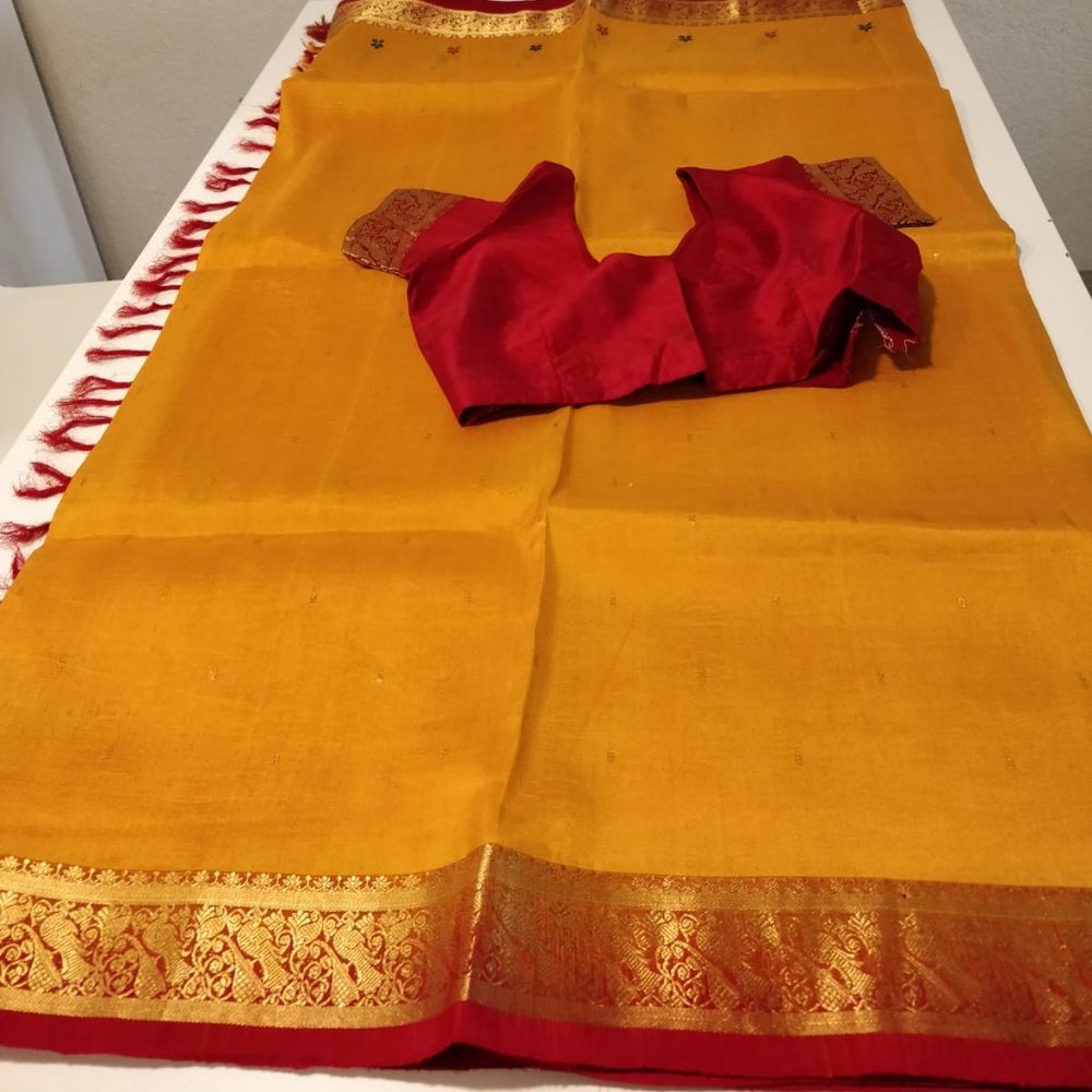 kanjivaram silk saree with blouse Like New !
